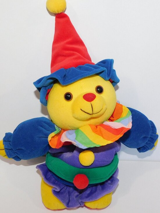 Kids II Other - VTG 1995 Kids II Musical Pull string Plush Rainbow Bear Clown Crib Toy